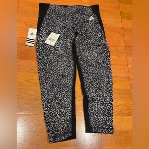 Adidas Black and White Animal Print Leggings